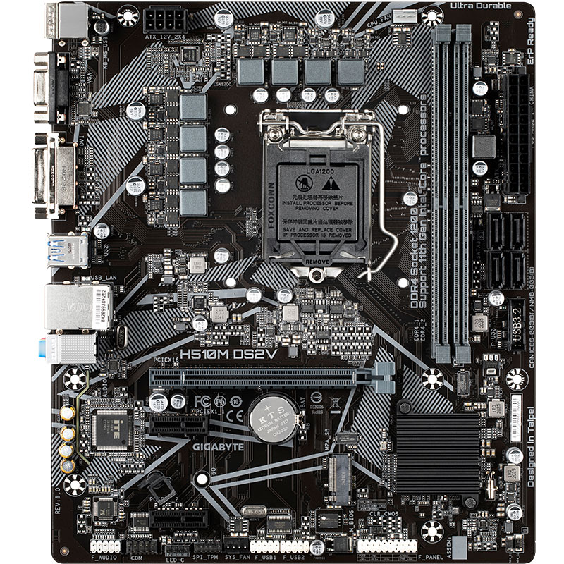 技嘉（GIGABYTE）H510M DS2V 主板 支持CPU 10400F/10105F/G6405/G5905（INTEL H510/LGA 1200）