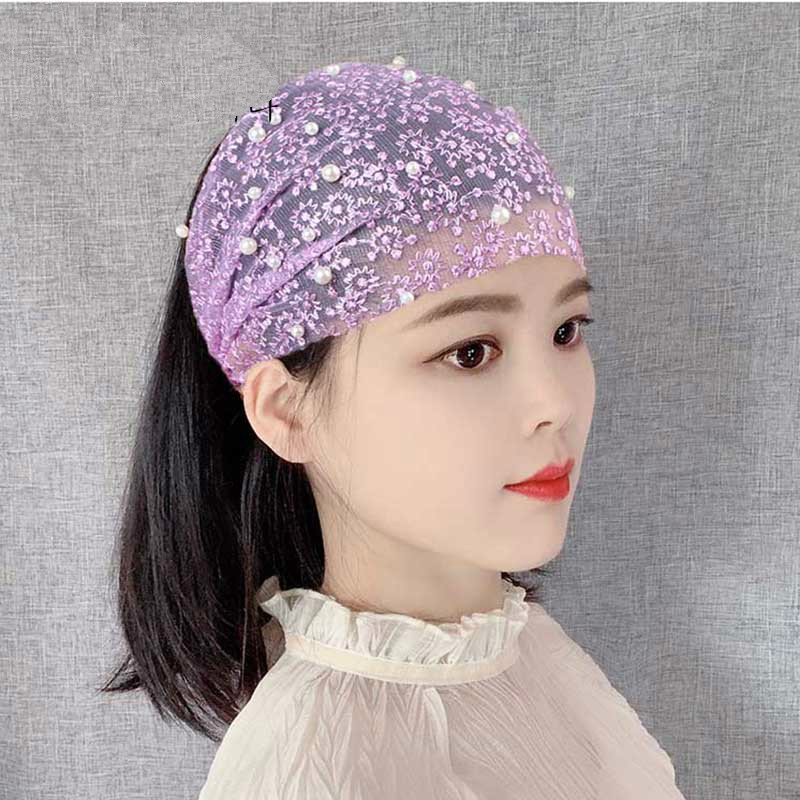 发带遮白发神器韩版发饰宽边发卡女网红头饰洗脸束发头巾头带 紫罗兰