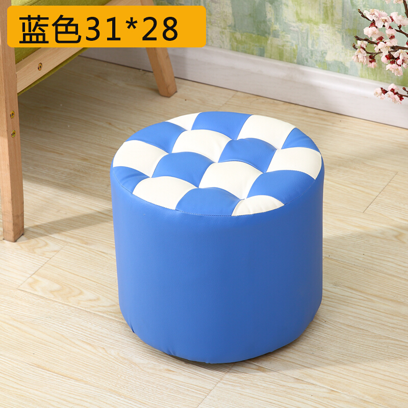 圆柱形小凳子家用时尚圆凳子坐墩小板凳皮凳子软凳矮凳实木皮墩换鞋凳