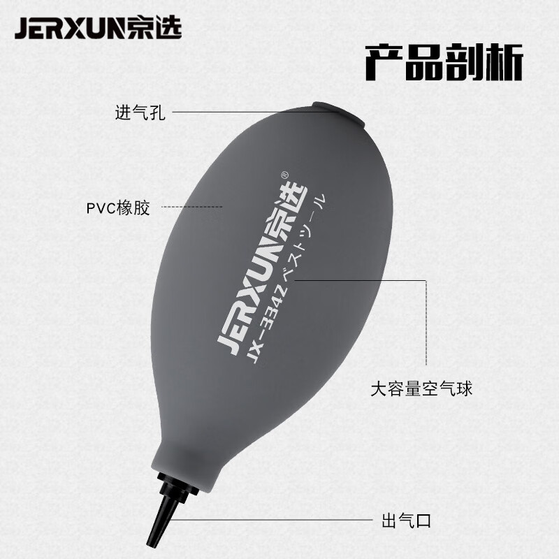 京选(JERXUN)气吹相机单反镜头吹尘球皮吹电脑键盘清洁工具除尘清灰单向吹气球