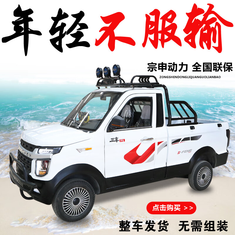runtema单排皮卡车汽油四轮摩托车载重王货运农用车燃油拉货车宗申