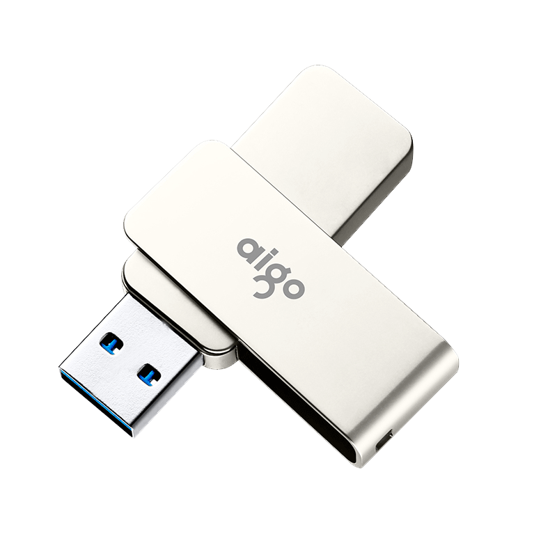aigo 爱国者 U330 USB 3.2 旋转U盘 银色 64GB USB-A
