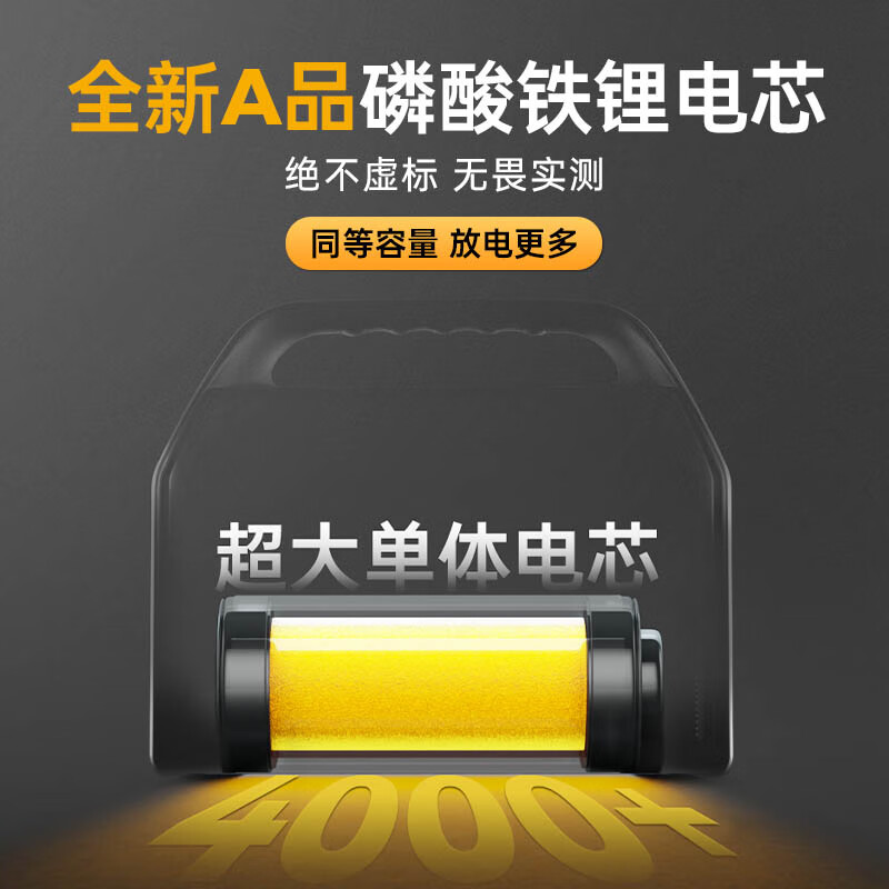 UDPOWER有电储能户外电源220v大容量移动电源 车载备用露营蓄电池 超大功率充电宝应急 1200W 【续航】移动电源+120W太阳能板