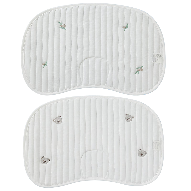 貝谷貝谷云片枕寶寶0-6個(gè)月定型護型枕巾可水洗新生兒吸汗透氣嬰兒枕頭 2件裝飛熊入林方 循環(huán)透氣刺繡款