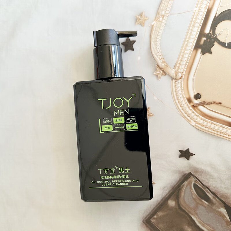 丁家宜(TJOY)男士活力净透洁面乳深层清洁控油泡沫洗面奶清透保湿男士护肤品 男士控油畅爽净透洁面乳180ml