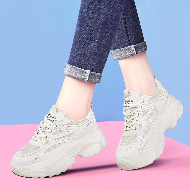 厚底老爹鞋女2022春季新款女鞋休闲鞋女透气运动鞋时尚女士旅游鞋ins
