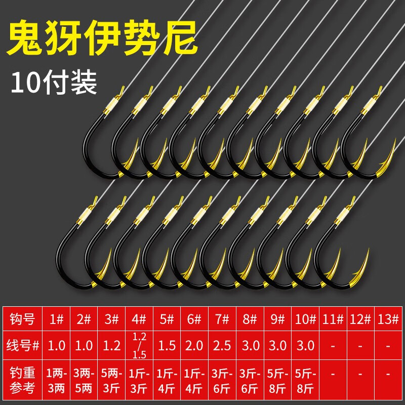 新马钓鱼钩绑好成品子线双钩套装组合全套伊势尼伊豆手工精绑 钨钢