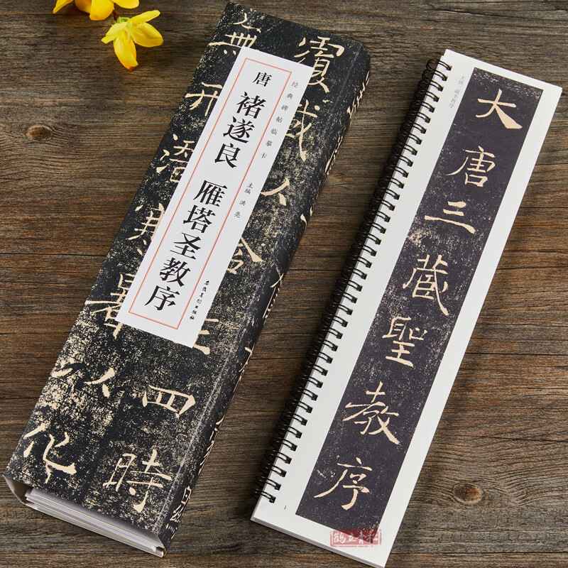 唐褚遂良雁塔圣教序 经典碑帖临摹卡全4册 洪亮主编 学生近距离临摹字卡褚体楷书毛笔书法字帖练字教材安徽美