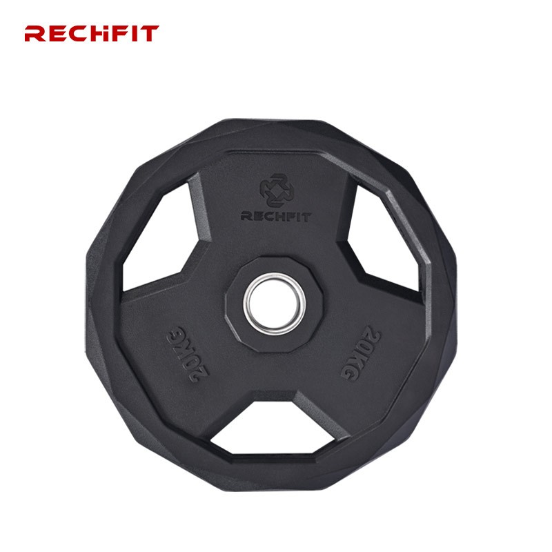 睿致(rechfit)pev环保杠铃片5cm大孔径杠铃套装举重配重健身器材20kg