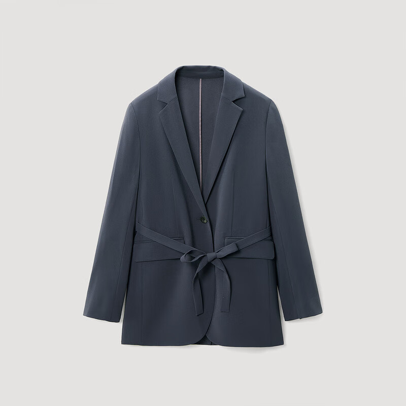 【日本进口三醋酸】OVV2022春夏新款女装腰带款通勤西服 紫灰06 S