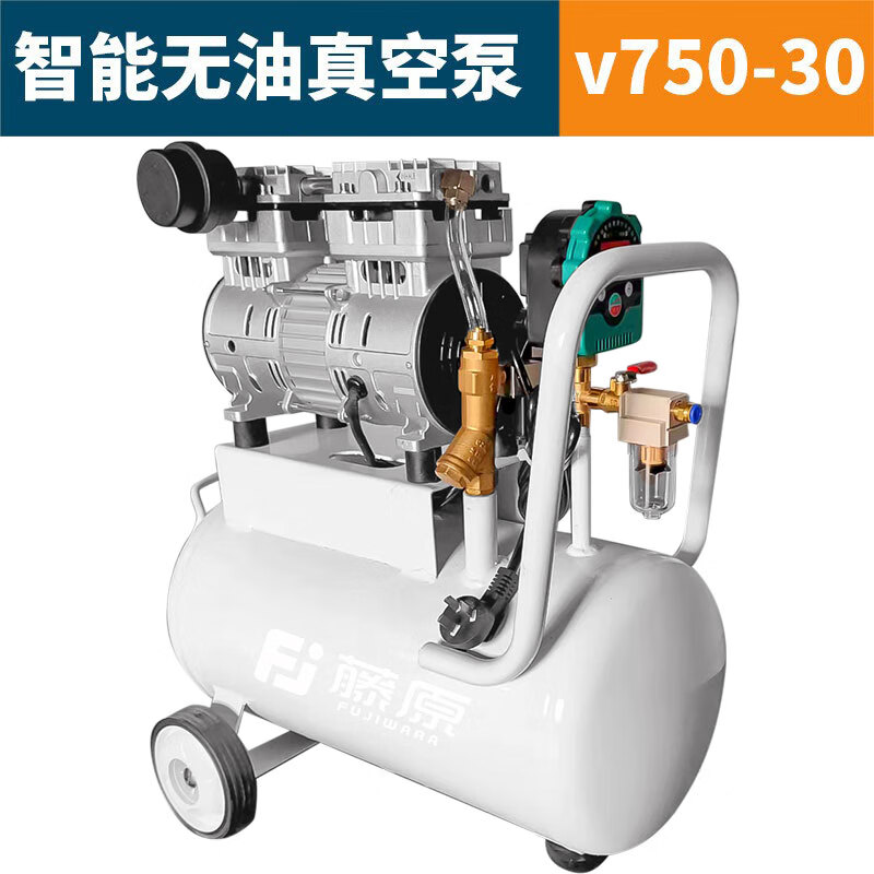 藤原真空泵无油工业用大流量实验室抽气泵直流48V 智能无油真空泵V750-30