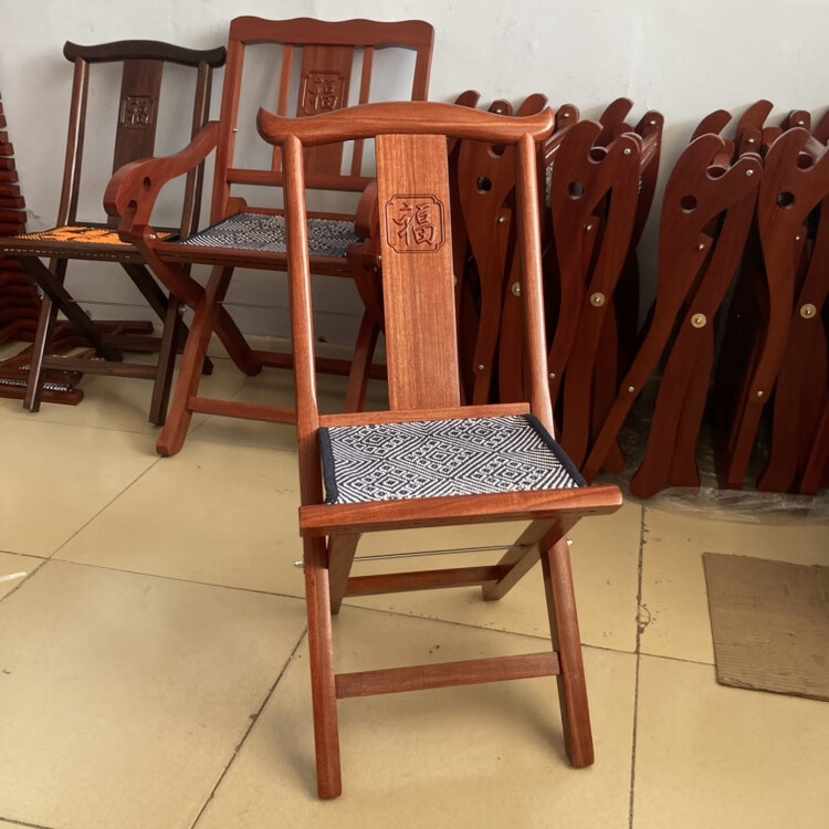 芝易实木马扎折叠凳钓鱼凳实木靠背马扎椅子山东工艺马札凳子 原木折