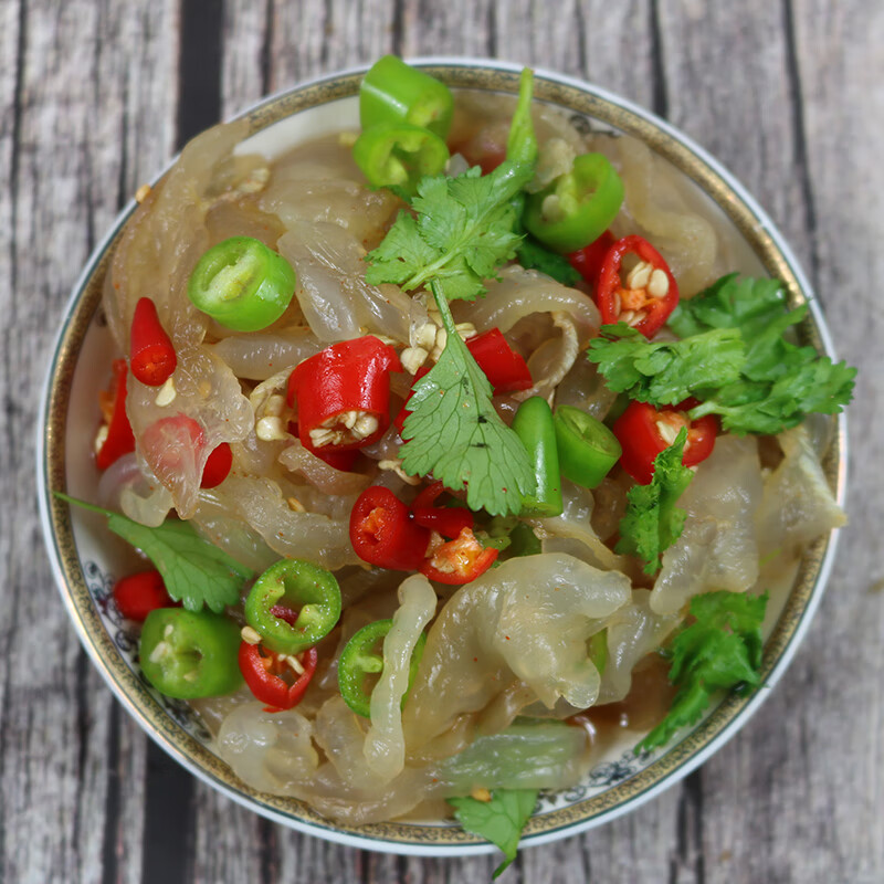 亿海湾海蜇头即食凉拌海蜇皮丝带调料包解腻凉菜拌菜下酒菜网红款礼盒 海蜇头200g*4袋+海蜇皮200g*4袋