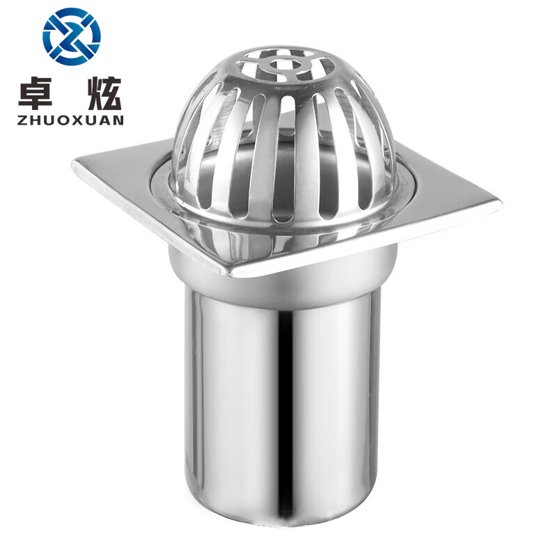 卓炫  87型不锈钢户外天台地漏防阻塞雨水斗阳台室外露台花园防堵地漏