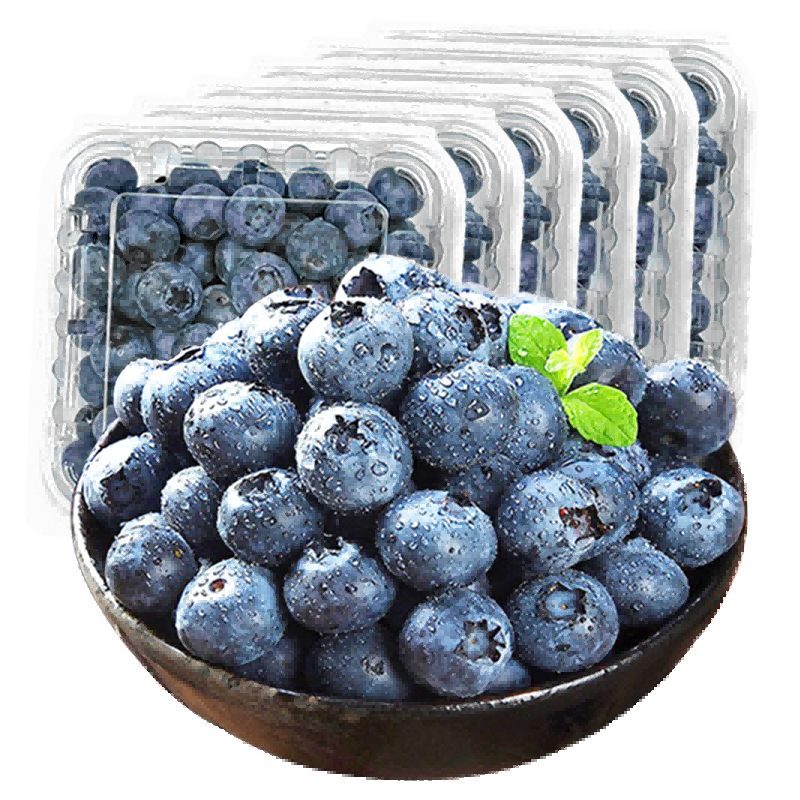 呈鲜菓农 国产蓝莓 新鲜大果蓝莓 当季时令水果生鲜 送礼物推荐 精选果经约15-18mm 4盒【单盒125g】