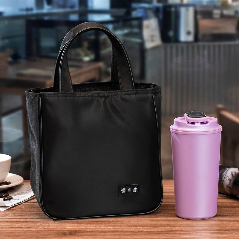 默然诺尔日式牛津布加厚耐脏防水便当包便当袋上班族手提饭盒袋带饭手