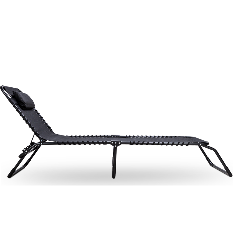 得力 deli 午休折叠床 单人躺椅 办公室午睡户外便携沙滩椅 四档锁定 91351黑色