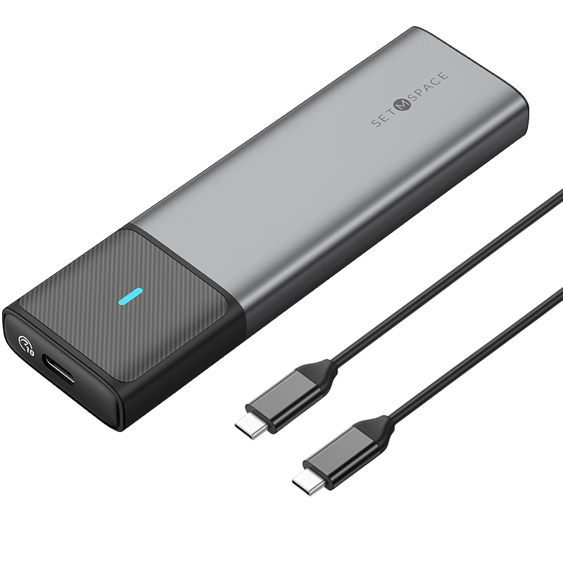 SETMSPACE M.2固态硬盘盒NVME&SATA双协议USB3.2GEN2移动固态SSD硬盘盒适用笔记本电脑苹果15/16 【10Gbps】NVME协议 配数据线