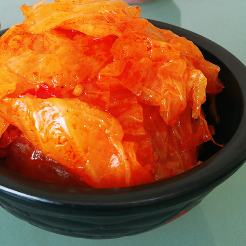 虎钢馋宜享健康韩风口味泡菜卷心菜 500g袋装 酸辣味道韩式下饭