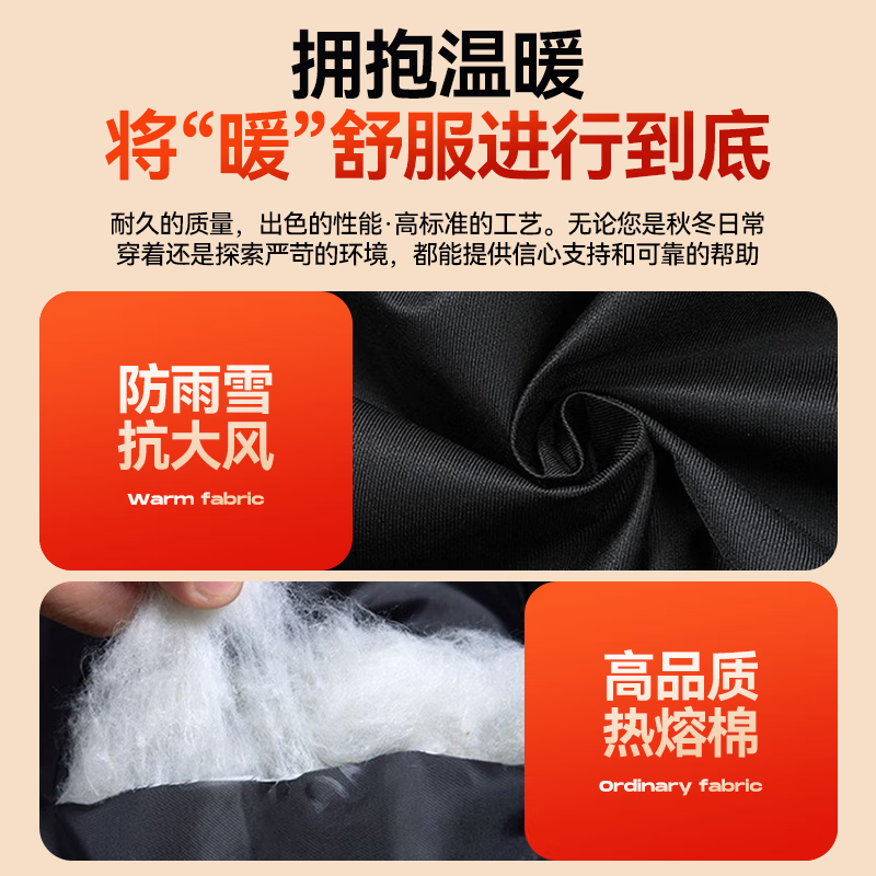 梦多福保安服冬装大衣棉袄保安棉服保安大衣防寒服冬季保安服 加长加厚反光条【京仓发】 XL(175)