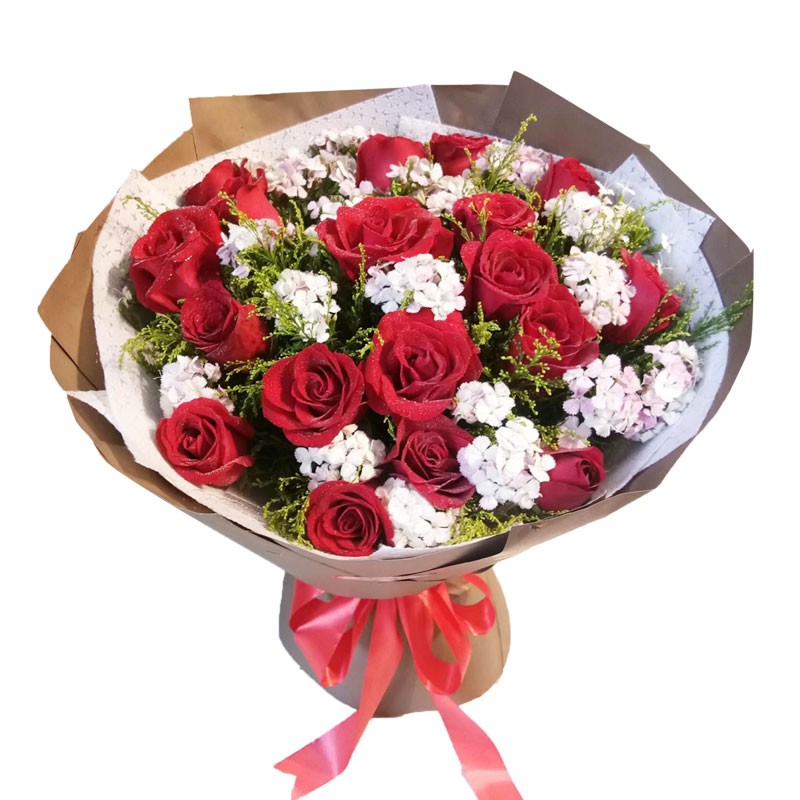 花景澜 玫瑰花鲜花束粉玫瑰鲜花生日花订花鲜花速递送花上门同城鲜花