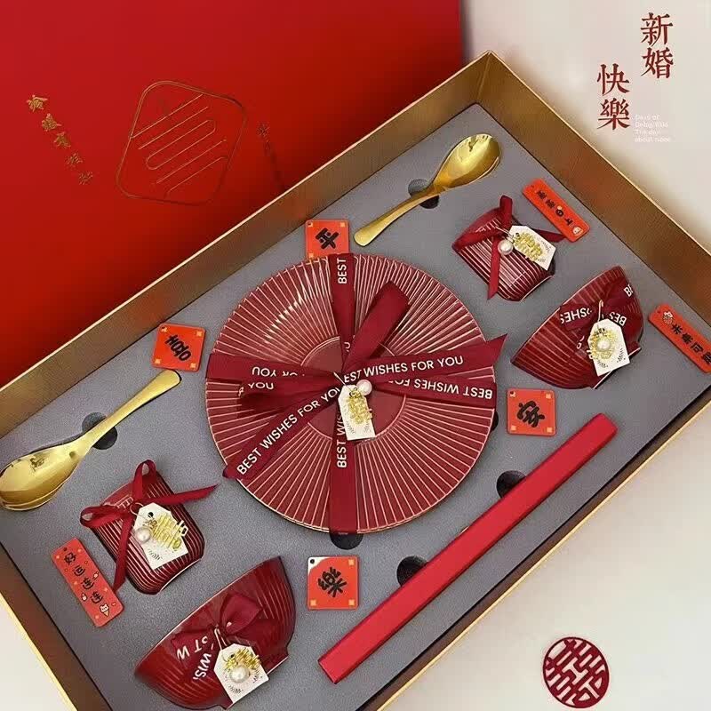 梦多福结婚礼物送新人实用新婚订婚礼物送新娘闺蜜朋友摆件陪嫁结婚用品 【平安喜乐】碗筷餐具套装使用感如何?