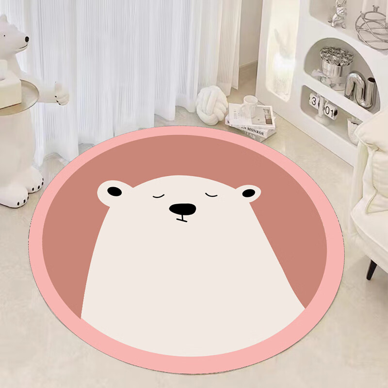 大白熊(粉底) 直径60厘米圆形(水晶绒)