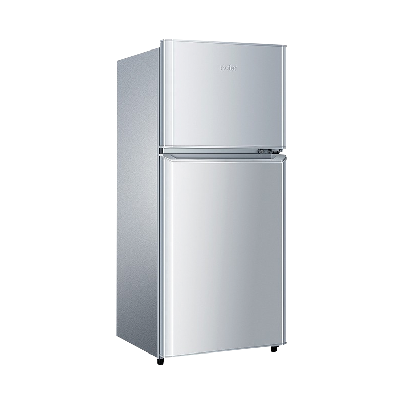 Haier海尔冰箱小型家用小冰箱1.2米高双开门超薄风冷无霜/直冷藏冷冻两用二门出租房用节能电冰箱 118升双门智能省电 日耗0.55度电