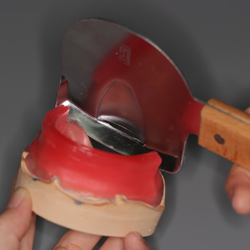 不锈钢全口义齿黄金铲烫蜡板蜡堤制作吸附性牙科口腔上海祥匠 银色