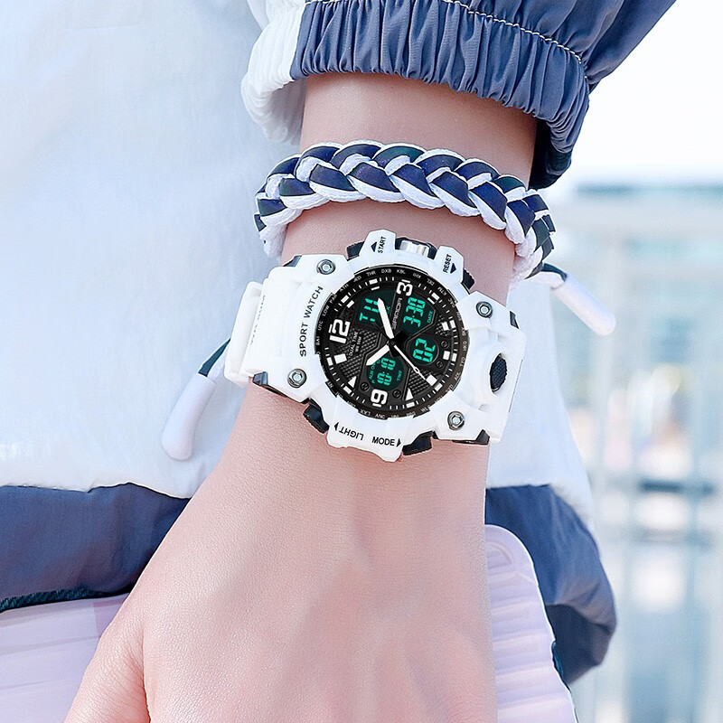 三达(sanda)儿童手表男女孩初中高中小学生少女ns风防水夜光电子表