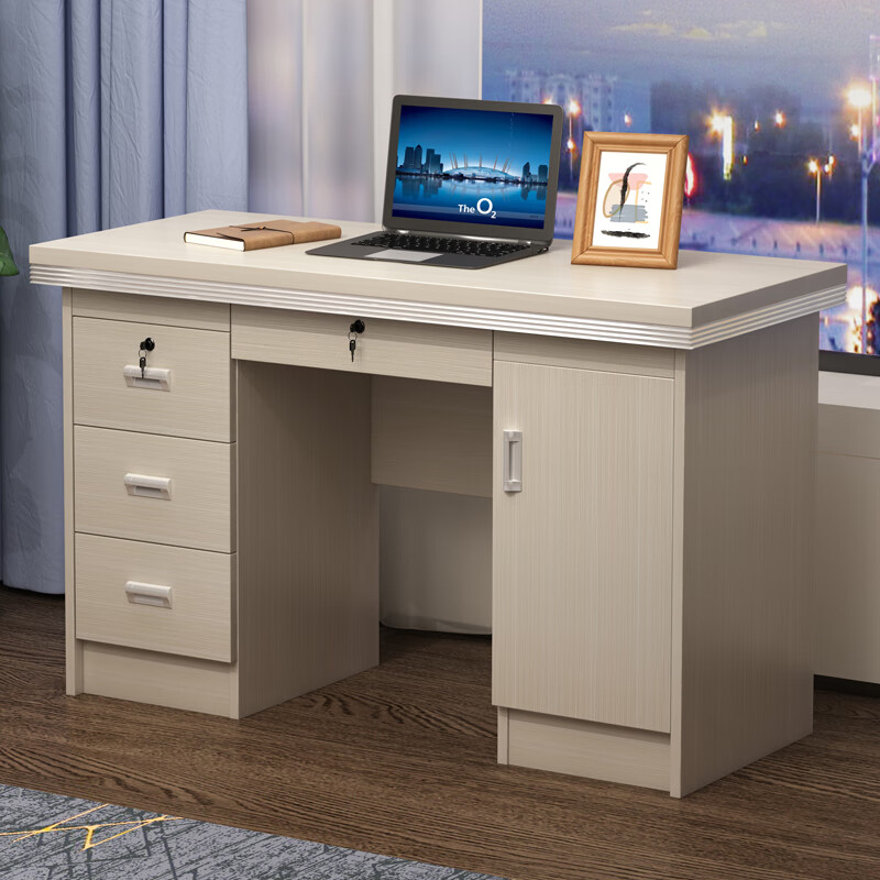 129#生态板款式办公电脑台式桌 129#生态板雪松色办公桌1.2米 包安装