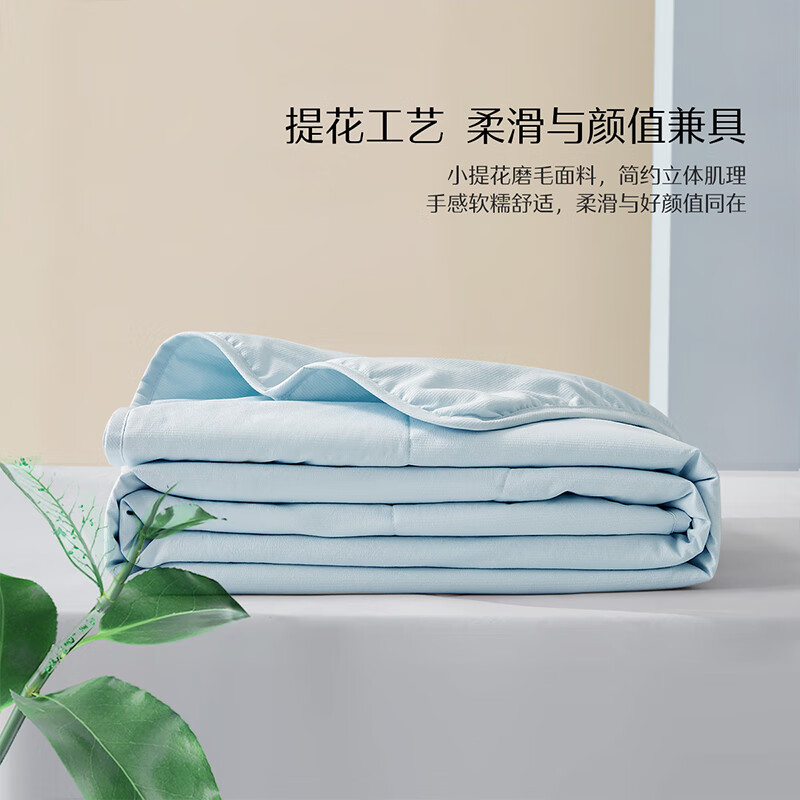 水星家纺被子冬季被【55%~60%大豆纤维】A类春秋被空调被抗菌大豆纤维被芯 夏凉被【55%大豆纤维/A类】蓝 150cm×210cm