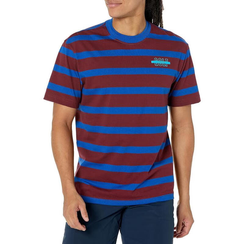 lacoste法国鳄鱼新品短袖男 经典撞色条纹百搭男士休闲t恤 zin/cobalt