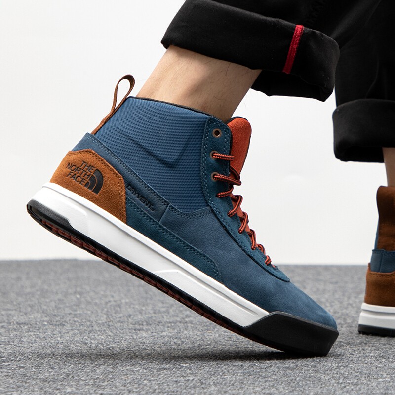 thenorthface北面男鞋 21秋季新款户外休闲鞋子高帮棉鞋绒面通勤耐磨