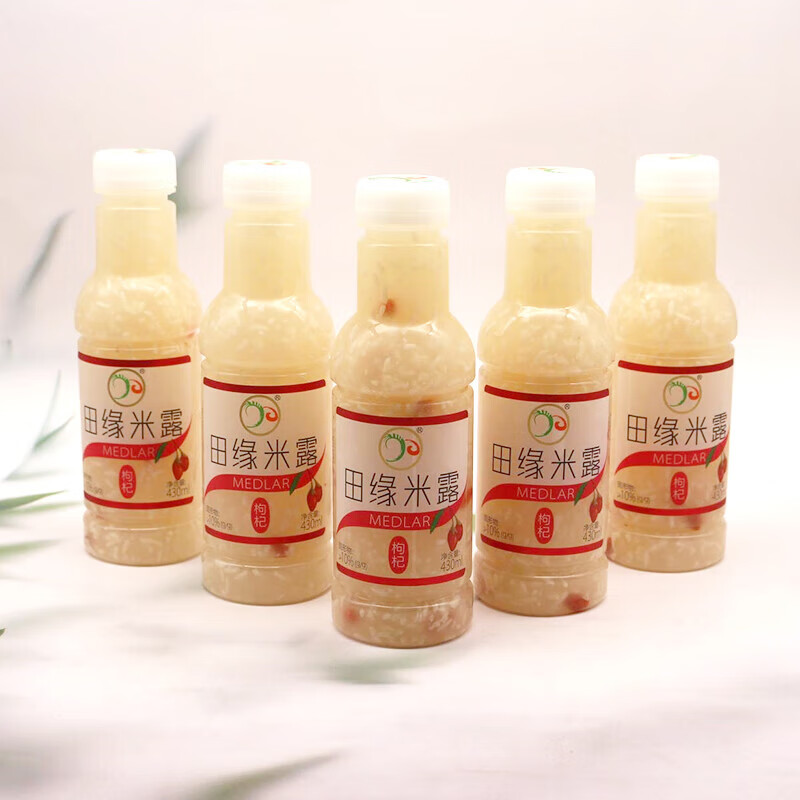 田缘 米露枸杞味蜂蜜味米露饮料430ml*15瓶整箱装糯米酒糟米酿 枸杞味
