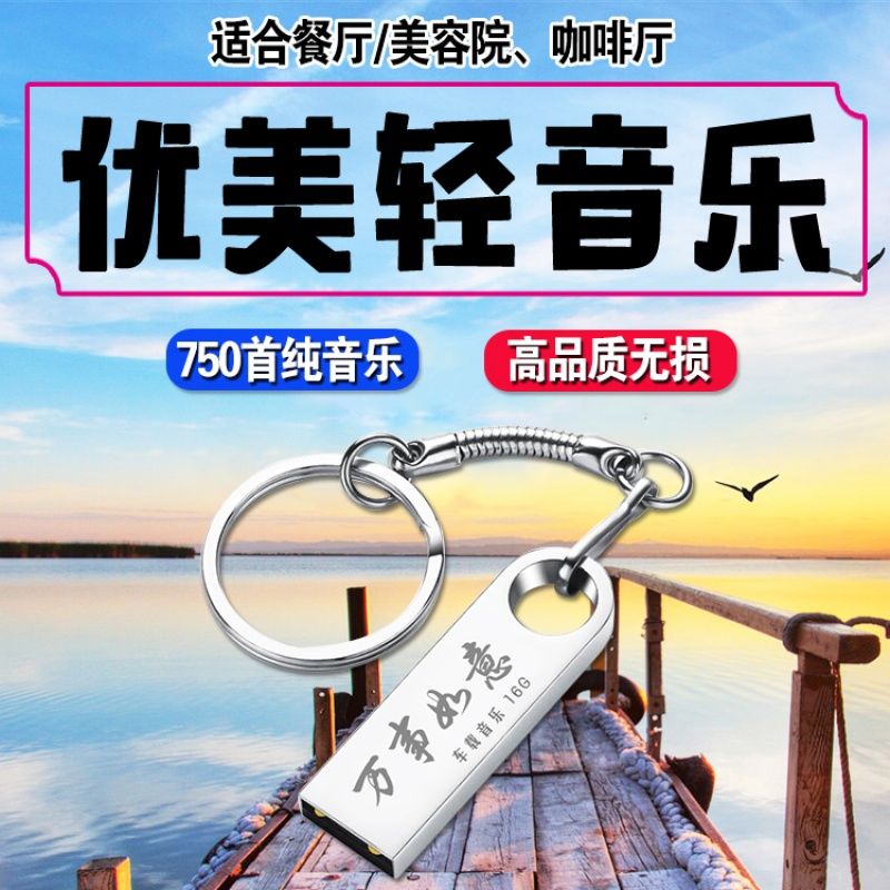 汽车载音乐U盘带歌曲流行民韵情歌优美抒情养心大自然休闲轻纯音乐古典民乐精选CD无损高音质mp3优盘 750首优美轻音乐纯音乐汽车载U盘