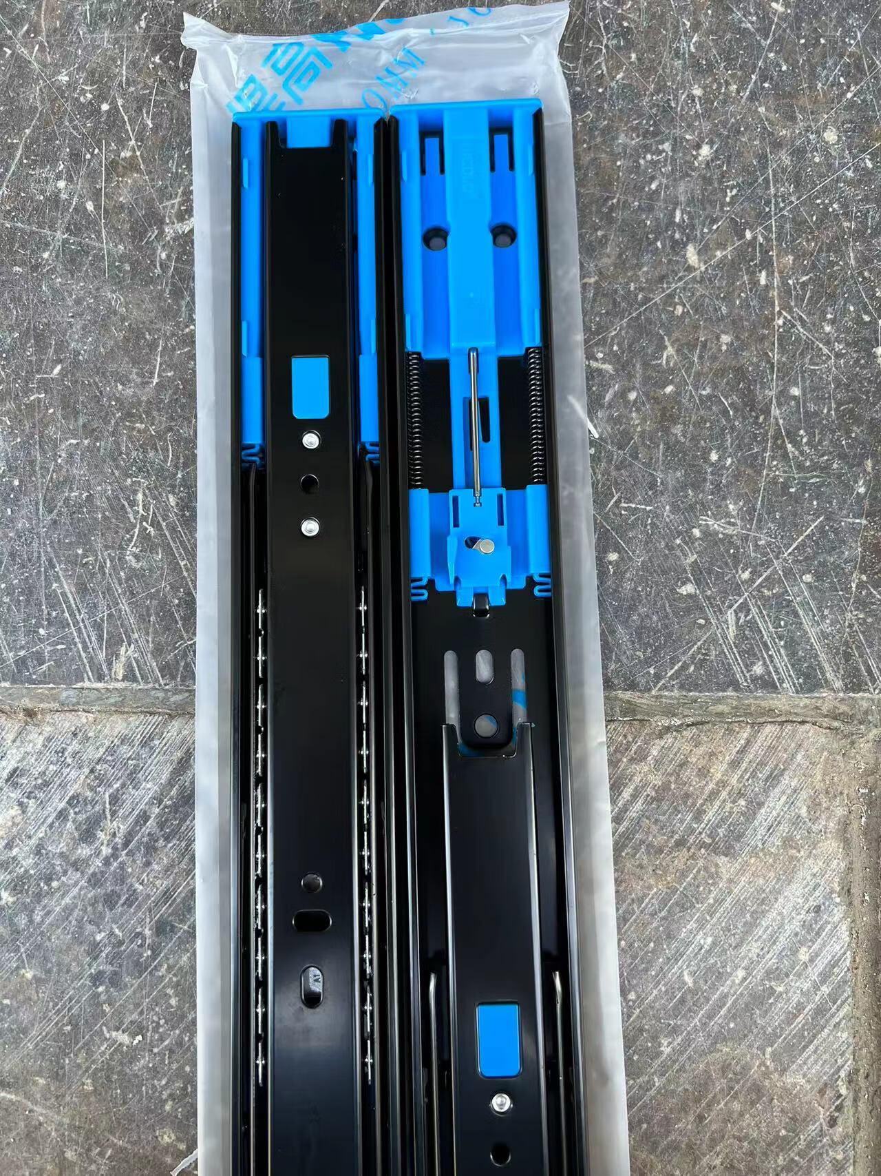 简梓缓冲阻尼三节轨衣柜橱柜抽屉滑轨悍高精密加厚钢珠静音轨道 悍高