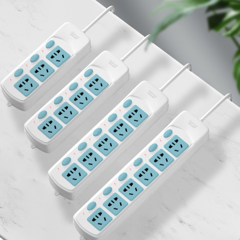 玛尼电器(many)插排插座带线2500w接线板独立开关多功能家用拖线板三