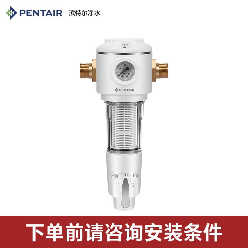 滨特尔（PENTAIR）净水器家用40μm4T/H大通量全屋净水家用自来水管道过滤器直冲+虹吸自清洁 S2-WD万向前置过滤器