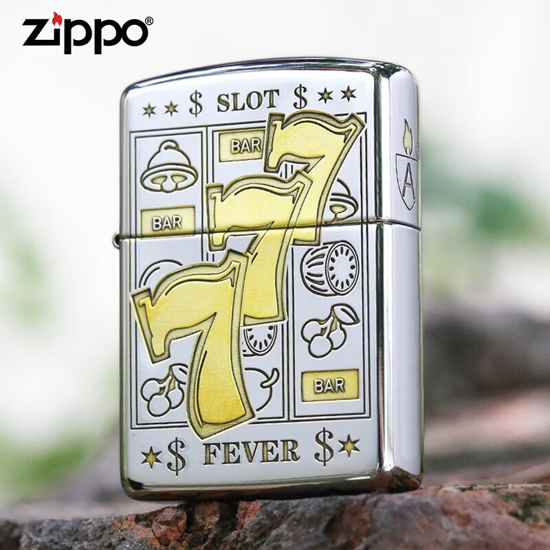 zippozippo 之宝煤油防风打火机 原装进口雕刻水果777幸运数字男士