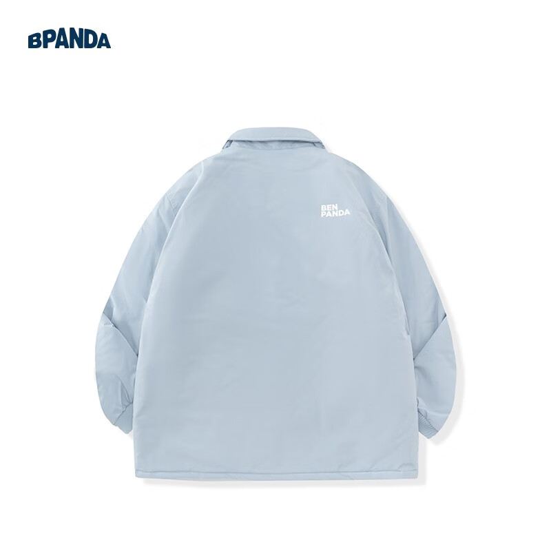 熊猫·本（ben.panda）棉服男潮牌翻领宽松休闲秋冬工装棉衣多穿情侣外套 灰蓝色（A款) 2XL