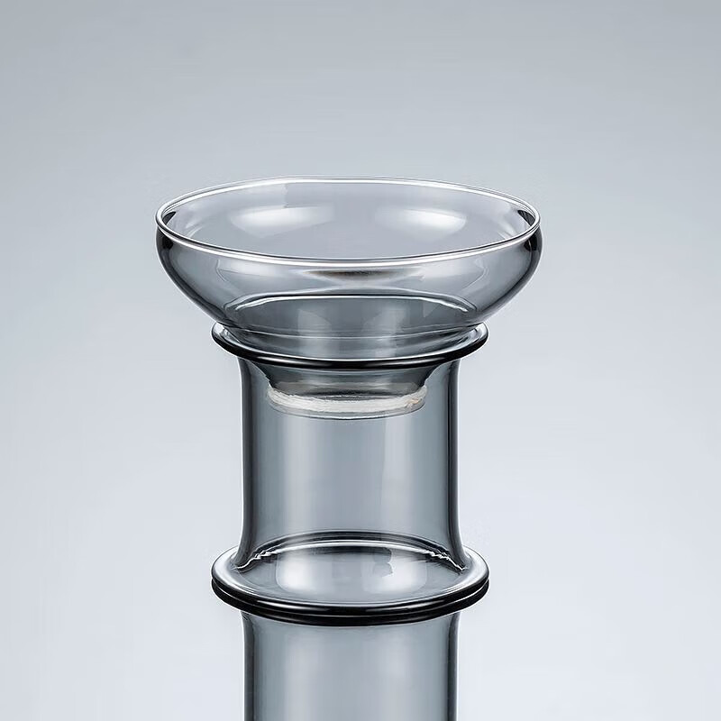 正扬日式耐热玻璃茶漏茶具配件茶叶过滤创意茶水分离泡茶器公道杯滤网 直架茶漏（玻璃）—烟灰色