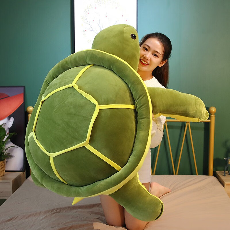 爱诺啦乌龟毛绒玩具公仔海龟玩偶抱枕大号床上儿童抱枕睡觉可爱布娃娃 乌龟抱枕 55cm