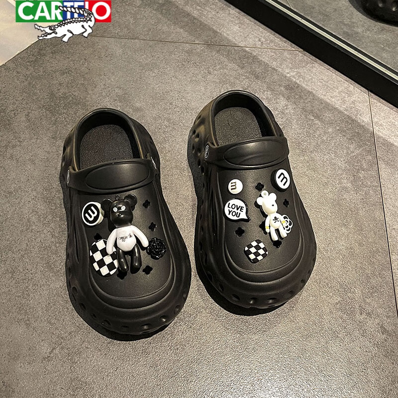 卡帝乐鳄鱼(cartelo)气球狗洞洞鞋女外穿2023年夏季新款厚底松糕增高