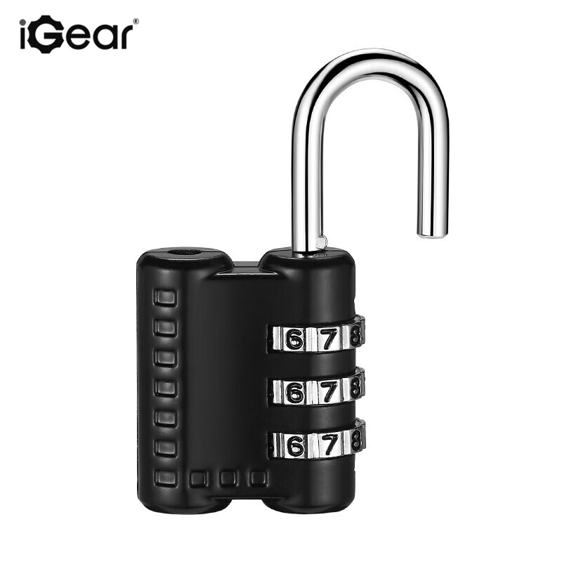 iGear三位数密码锁背包行李箱挂锁宿舍门锁健身房储物柜小挂锁小防盗锁