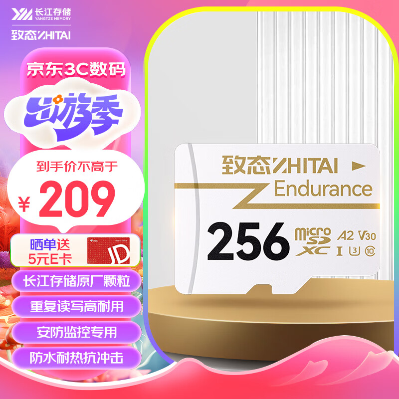 ZHITAI 致态 长江存储 256GB TF存储卡 Endurance行车记录仪&家庭商用安防监控摄像专用