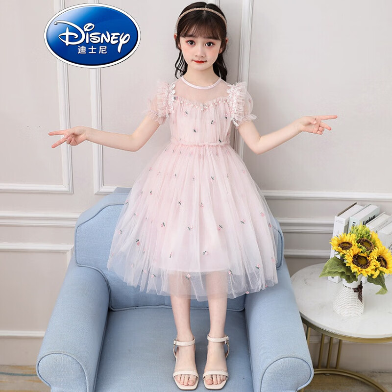 迪士尼(disney)品牌童装女童夏装连衣裙2023新款夏季儿童公主裙洋气