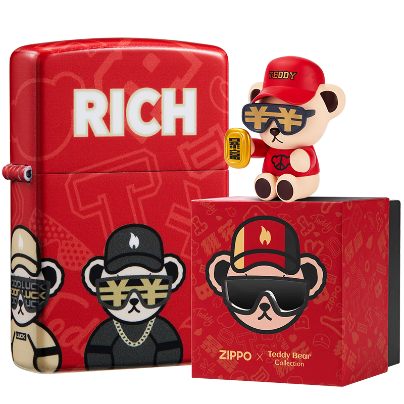 暴富IP联名打火机泰迪Teddybear大小便携热转印男友礼物