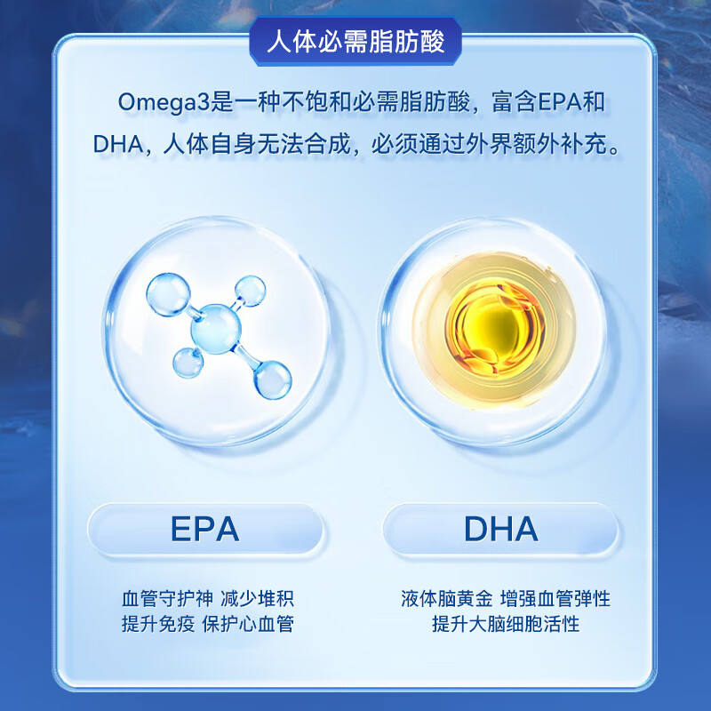 健优享 深海鱼油软胶囊 中老年成人 鱼肝油 高纯度omega3辅助降血脂 呵护心脑血管【蓝瓶】 30粒*5瓶
