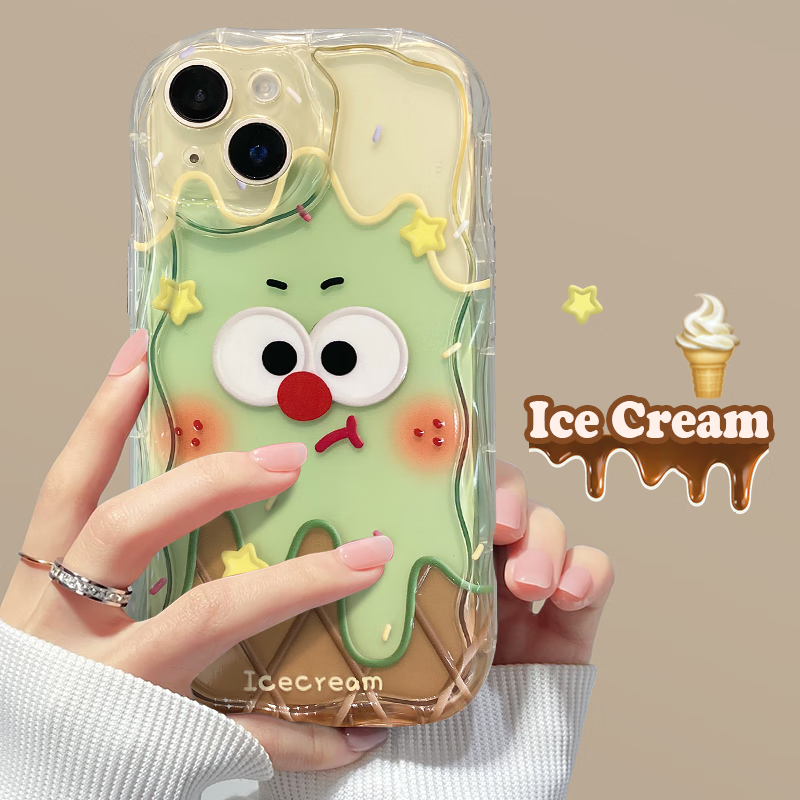 菲天适用苹果手机壳全系列型号 奶油纹透明BLNYW2735抹茶冰淇淋 iPhone14Pro